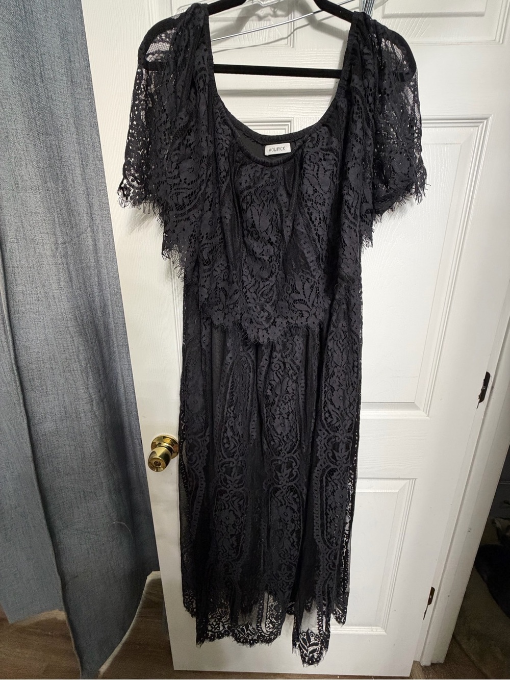 Black Lace Midi Dress - Classic Feminine Style
